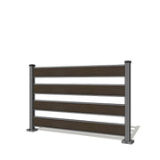 Pannello di recinzione in WPC spaziato con 4 doghe - Altezza 120 cm - Mod 3B